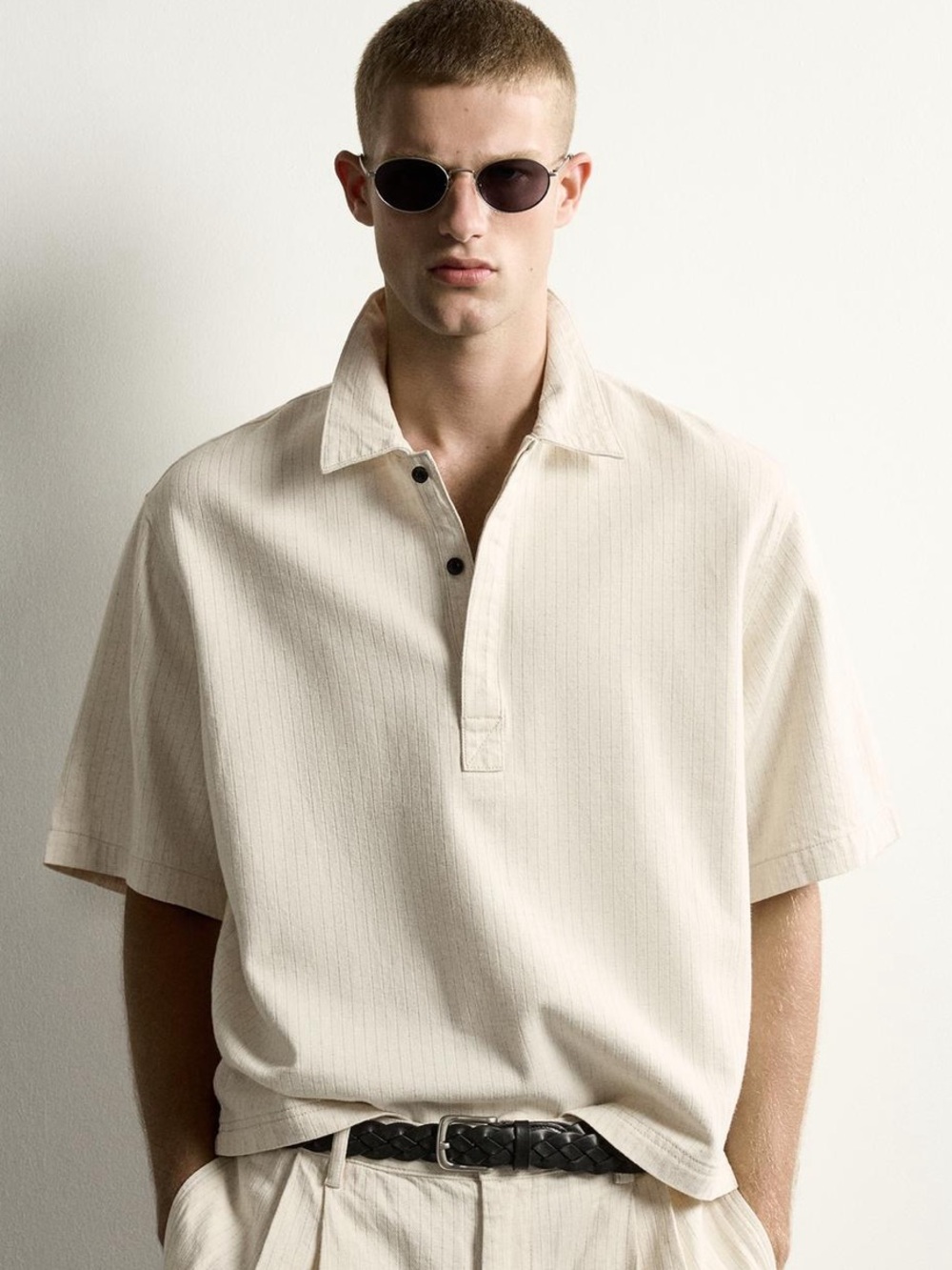 Zara Men's Boxy Fit Striped Shirt - Size L - NWT